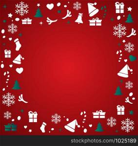 Christmas elements with space pattern background vector illustration