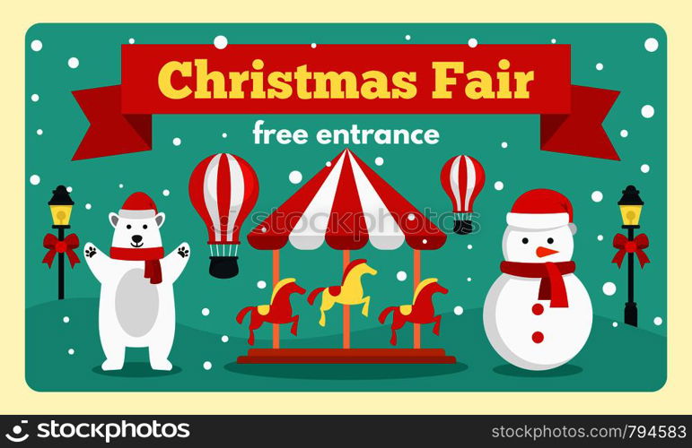 Christmas fair tale banner. Flat illustration of Christmas fair tale vector banner for web design. Christmas fair tale banner, flat style