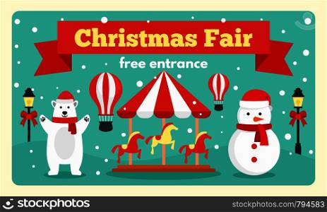 Christmas fair tale banner. Flat illustration of Christmas fair tale vector banner for web design. Christmas fair tale banner, flat style