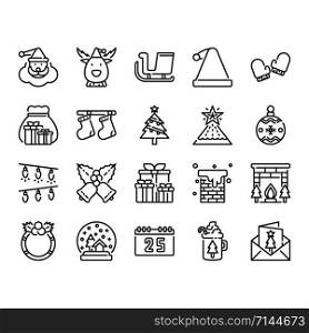 Christmas festival icon and symbol set
