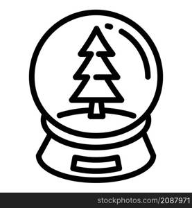 Christmas fir tree ball icon. Outline Christmas fir tree ball vector icon for web design isolated on white background. Christmas fir tree ball icon, outline style
