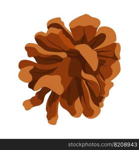 Christmas fir tree cone. Design element for the winter holidays, events, discounts, and sales. Vector illustration.