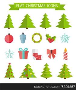 Christmas Flat Icon Set Vector Illustration EPS10. Christmas Flat Icon Set Vector Illustration