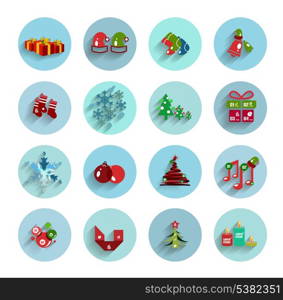 Christmas flat vector icon set. Can be used as banners, infographics, business template