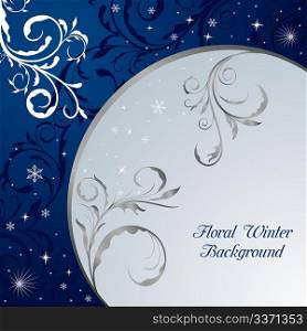 Christmas floral background for design card. Vector