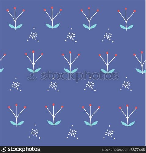 Christmas floral seamless vector pattern