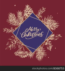 Christmas frame tree gold background. New year Festive background. Abstract floral background. Decorative. Christmas frame tree gold background. New year Festive background. Abstract floral background. Decorative border.