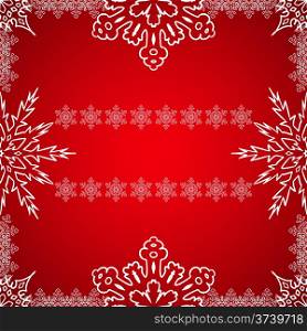 Christmas frame with drawn snowflakes on the edge