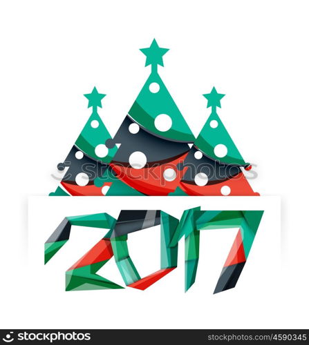 Christmas geometric banner, 2017 New Year. Vector illustration