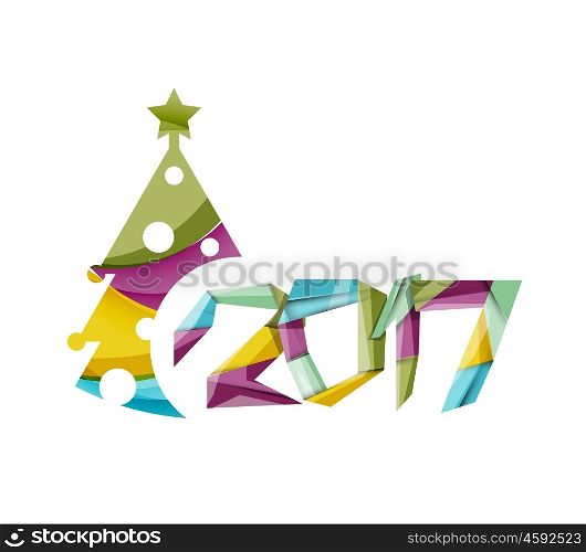 Christmas geometric banner, 2017 New Year. Vector illustration