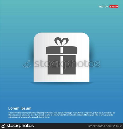 Christmas Gift Box Icon - Blue Sticker button