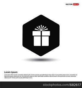 Christmas Gift Box Icon Hexa White Background icon template - Free vector icon