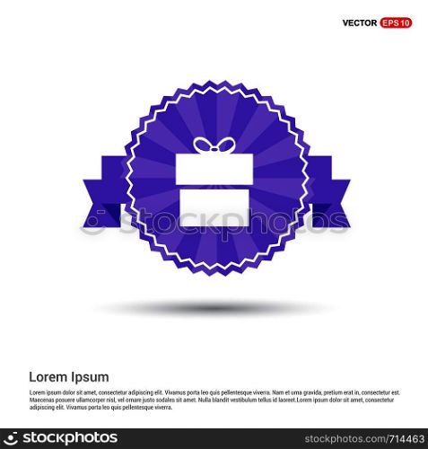 Christmas Gift Box Icon - Purple Ribbon banner