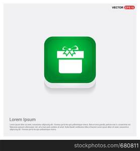 Christmas Gift Box IconGreen Web Button - Free vector icon