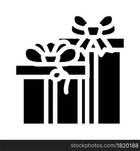christmas gift boxes glyph icon vector. christmas gift boxes sign. isolated contour symbol black illustration. christmas gift boxes glyph icon vector illustration