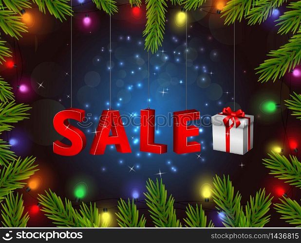 Christmas Gift Boxes of sale.Vector