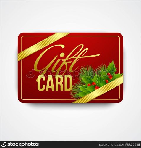 Christmas gift card with holly. Vector illustration. Christmas gift card with holly. Vector illustration EPS 10