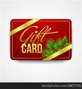 Christmas gift card with holly. Vector illustration. Christmas gift card with holly. Vector illustration EPS 10