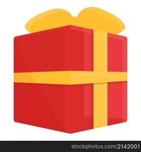 Christmas gift icon cartoon vector. Box present. Ribbon package. Christmas gift icon cartoon vector. Box present