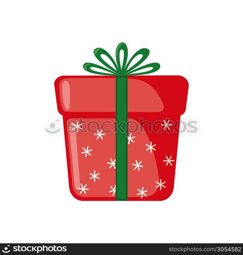 Christmas Gift icon in flat style isolated on white background. Vector illustration.. Christmas Gift icon in flat style.