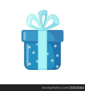 Christmas Gift icon in flat style isolated on white background. Vector illustration.. Christmas Gift icon in flat style.