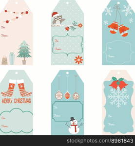 Christmas gift tags set vector image