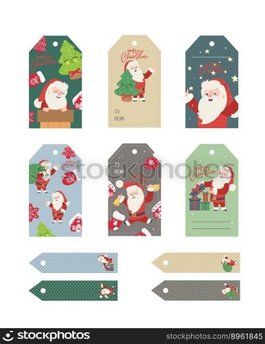 Christmas gift tags set with handwritten vector image