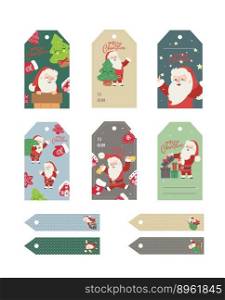 Christmas gift tags set with handwritten vector image