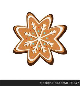 Christmas ginger cookies in snowflakes. Vector illustration. Christmas ginger cookies in snowflakes. Vector 