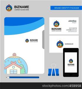 Christmas globe Business Logo, File Cover Visiting Card and Mobile App Design. Vector Illustration