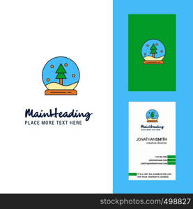 Christmas globe Creative Logo and business card. vertical Design Vector