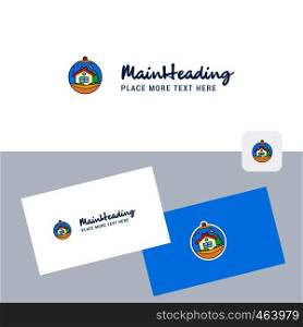 Christmas globe vector logotype with business card template. Elegant corporate identity. - Vector