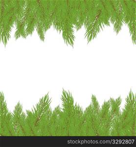 Christmas green FurVector illustrationtree with decoration. Vector illustration