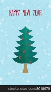 Christmas greeting card. Christmas tree. Happy new year