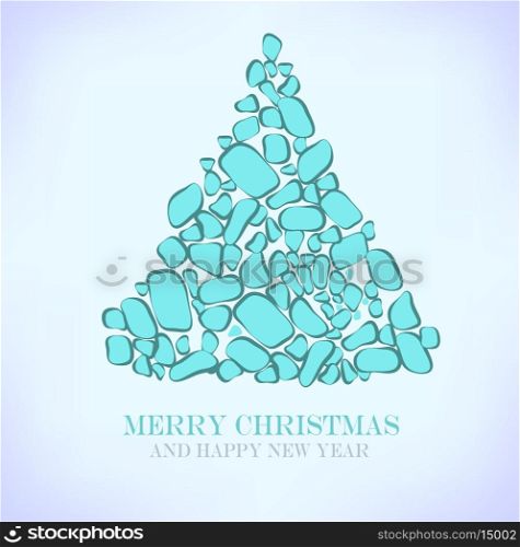 Christmas Greeting Card/Merry Christmas /Christmas tree on a red background