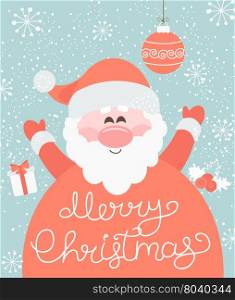 Christmas Greeting Card. Merry Christmas from Santa. Vector illustration.. Merry Christmas from Santa.