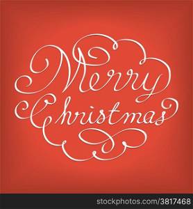 Christmas Greeting Card. Merry Christmas lettering, vector illustration