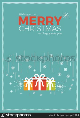 Christmas greeting card template in vintage minimal style