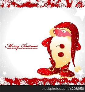 christmas greeting card with santa vector illustration