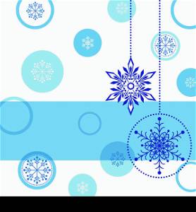 Christmas greeting card with snowflake ball and star