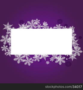 Christmas Greeting Card with snowflakes. Christmas greeting card light and snowflakes vector background. Merry Christmas holidays wish design and vintage ornament decoration. Happy new year message. Vector illustration.