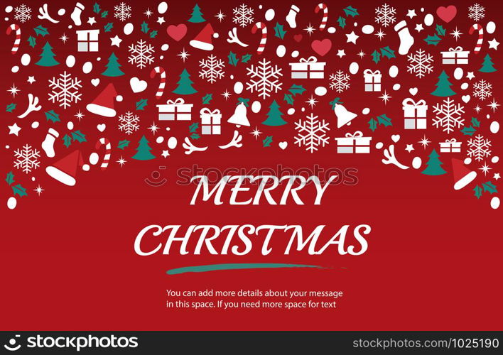 Christmas greeting card with space pattern background vector illustration