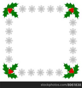 Christmas greeting decorative card frame template vector image