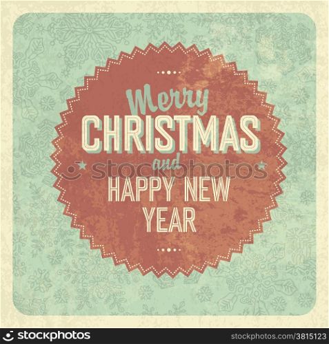 Christmas Greeting Vintage Poster. Vector