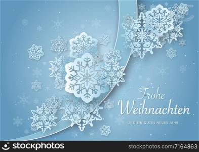 Christmas Greeting with Abstract Paper Snowflakes