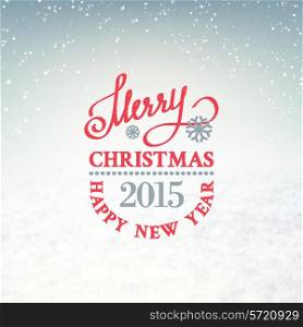Christmas greeting with snow environment sky and snow. Vector illustration.