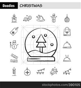 Christmas Hand Drawn Icon for Web, Print and Mobile UX/UI Kit. Such as: Candle, Light, Christmas, Xmas, Astronomy, Moon, Space, Star, Pictogram Pack. - Vector