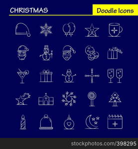 Christmas Hand Drawn Icon for Web, Print and Mobile UX/UI Kit. Such as: Christmas, Moon, Light, Star, Christmas, Bible, Home, Church, Pictogram Pack. - Vector