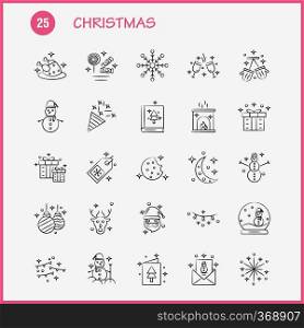 Christmas Hand Drawn Icons Set For Infographics, Mobile UX/UI Kit And Print Design. Include  Mobile, Snowman, Winters, Christmas, Socks, Winters, Stars, Christmas, Collection Modern Infographic Logo and Pictogram. - Vector