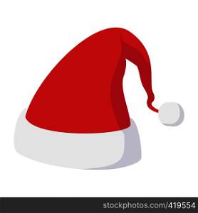 Christmas hat cartoon icon isolated on white background. Christmas hat cartoon icon